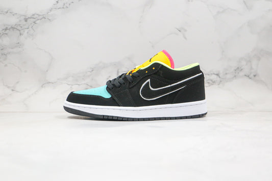 Air Jordan 1 Low Preto/Amarelo/Azul