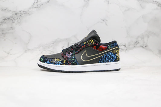 Air Jordan 1 Low Preto/Multicor