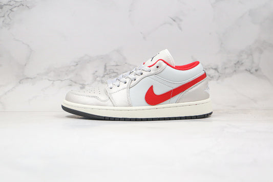 Air Jordan 1 Low Prateado/Vermelho