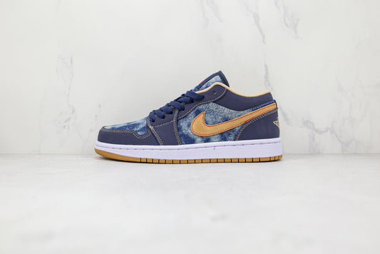 Air Jordan 1 Low Jeans Azul/Amarelo