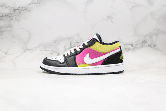 Air Jordan 1 Low Preto/Amarelo/Rosa